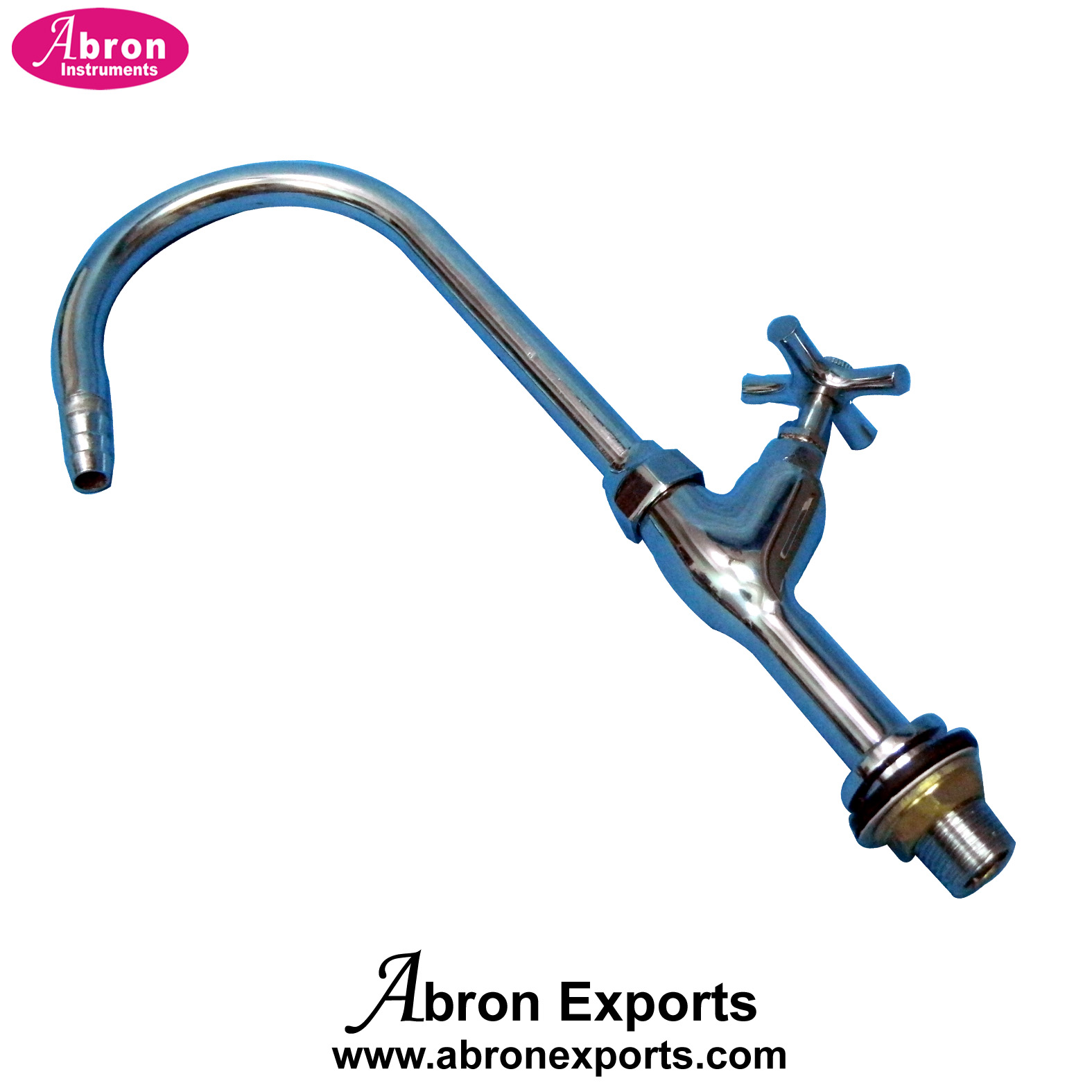 Water Tap Swan Neck With Stop Cock Table Nut Brass NP 5pc Abron AC-417WS 